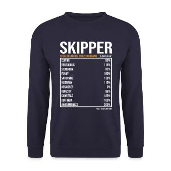 Skipper worth the day Funny skipper - Unisex Sweatshirt - navy - Front - Alina (178cm) & Michal (187cm)