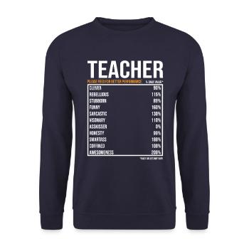 Teacher Teacher Funny Gift - Unisex Sweatshirt - navy - Front - Alina (178cm) & Michal (187cm)