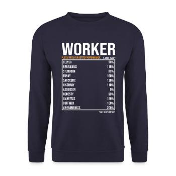 Worker Gift Funny Worker Saying - Unisex Sweatshirt - navy - Front - Alina (178cm) & Michal (187cm)