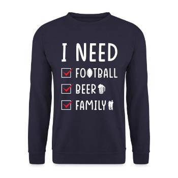 Football Beer Family - Unisex Sweatshirt - navy - Front - Alina (178cm) & Michal (187cm)