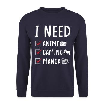 Anime Gaming Manga - Sweat-shirt Unisexe - marine - Devant - Alina (178cm) & Michal (187cm)