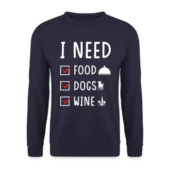 Essen Hunde Wein - Unisex Pullover - Navy - Vorne - Alina (178cm) & Michal (187cm)