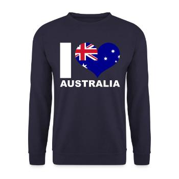 Ich liebe Australien Herz Flagge Australien - Unisex Pullover - Navy - Vorne - Alina (178cm) & Michal (187cm)