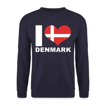 J’aime le drapeau du cœur du Danemark - Sweat-shirt Unisexe - marine - Devant - Alina (178cm) & Michal (187cm)