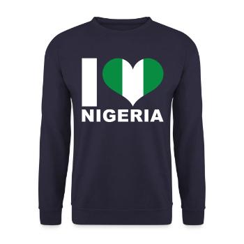 J’aime le drapeau du cœur du Nigeria - Sweat-shirt Unisexe - marine - Devant - Alina (178cm) & Michal (187cm)