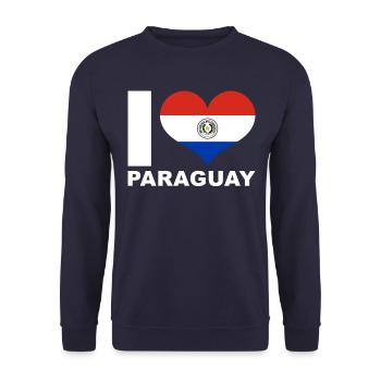 Ich liebe Paraguay Herz Flagge Paraguay - Unisex Pullover - Navy - Vorne - Alina (178cm) & Michal (187cm)