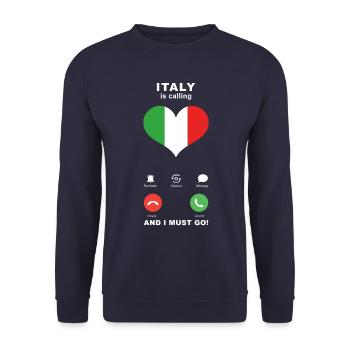 Italy is calling Italy Heart Souvenir - Unisex Sweatshirt - navy - Front - Alina (178cm) & Michal (187cm)