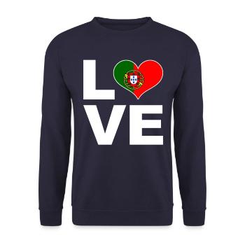 I love Portugal heart flag Portugal - Unisex Sweatshirt - navy - Front - Alina (178cm) & Michal (187cm)