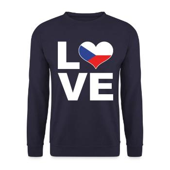 Ich liebe Tschechien Herz Flagge Tschechien - Unisex Pullover - Navy - Vorne - Alina (178cm) & Michal (187cm)