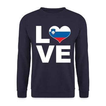 I love Slovenia heart flag Slovenia - Unisex Sweatshirt - navy - Front - Alina (178cm) & Michal (187cm)