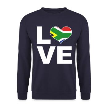 I love South Africa heart flag South Africa - Unisex Sweatshirt - navy - Front - Alina (178cm) & Michal (187cm)