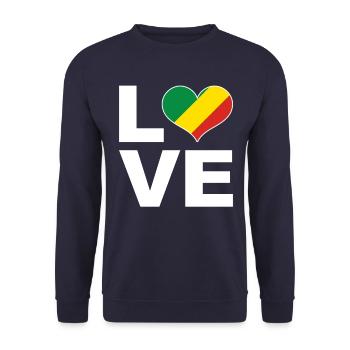 Ich liebe Kongo Herz Flagge Kongo - Unisex Pullover - Navy - Vorne - Alina (178cm) & Michal (187cm)