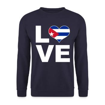 J’aime Cuba drapeau du cœur Cuba - Sweat-shirt Unisexe - marine - Devant - Alina (178cm) & Michal (187cm)