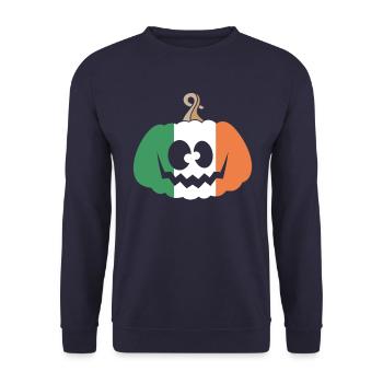 Hungary Halloween Pumpkin - Unisex Sweatshirt - navy - Front - Alina (178cm) & Michal (187cm)