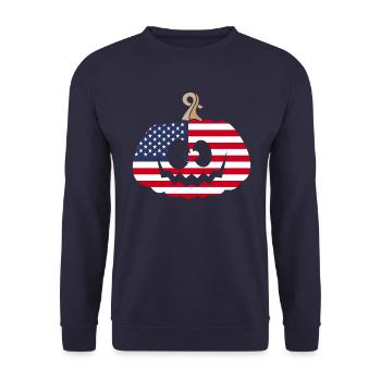 Hongrie Halloween Citrouille - Sweat-shirt Unisexe - marine - Devant - Alina (178cm) & Michal (187cm)