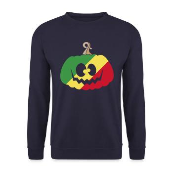 Hongrie Halloween Citrouille - Sweat-shirt Unisexe - marine - Devant - Alina (178cm) & Michal (187cm)
