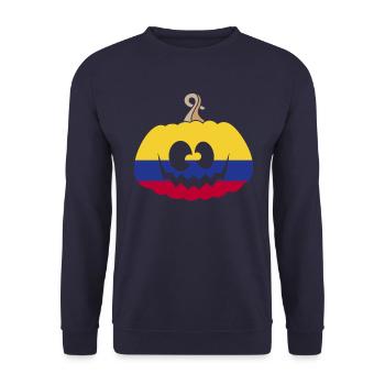 Hongrie Halloween Citrouille - Sweat-shirt Unisexe - marine - Devant - Alina (178cm) & Michal (187cm)