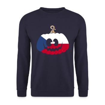 Hongrie Halloween Citrouille - Sweat-shirt Unisexe - marine - Devant - Alina (178cm) & Michal (187cm)