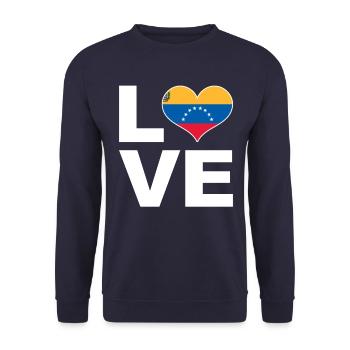 I love Venezuela heart flag Venezuela - Unisex Sweatshirt - navy - Front - Alina (178cm) & Michal (187cm)