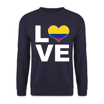 J’aime colombie drapeau de cœur Colombie - Sweat-shirt Unisexe - marine - Devant - Alina (178cm) & Michal (187cm)