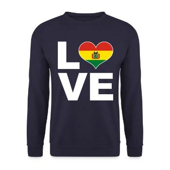 J’aime bolivie drapeau de cœur Bolivie - Sweat-shirt Unisexe - marine - Devant - Alina (178cm) & Michal (187cm)