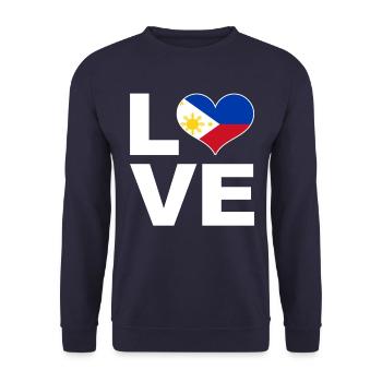Ich liebe Philippinen Herz Flagge Philippinen - Unisex Pullover - Navy - Vorne - Alina (178cm) & Michal (187cm)