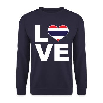 J’aime le drapeau du cœur de la Thaïlande - Sweat-shirt Unisexe - marine - Devant - Alina (178cm) & Michal (187cm)