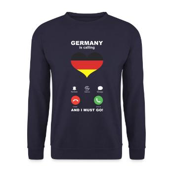 Germany is calling Germany Heart Souvenir - Unisex Sweatshirt - navy - Front - Alina (178cm) & Michal (187cm)