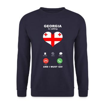 La Géorgie appelle Georgia Heart Souvenir - Sweat-shirt Unisexe - marine - Devant - Alina (178cm) & Michal (187cm)