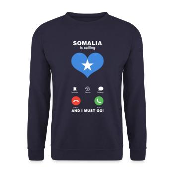Somalia is calling Somalia Heart Souvenir - Unisex Sweatshirt - navy - Front - Alina (178cm) & Michal (187cm)