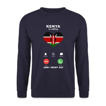 Le Kenya appelle Kenya Heart Souvenir - Sweat-shirt Unisexe - marine - Devant - Alina (178cm) & Michal (187cm)
