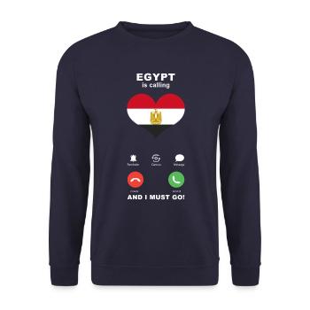 Egypt is calling Egypt Heart Souvenir - Unisex Sweatshirt - navy - Front - Alina (178cm) & Michal (187cm)