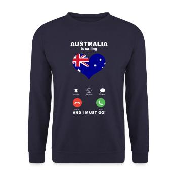 Australien is calling Australien Herz Souvenir - Unisex Pullover - Navy - Vorne - Alina (178cm) & Michal (187cm)