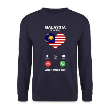 Malaysia is calling Malaysia Heart Souvenir - Unisex Sweatshirt - navy - Front - Alina (178cm) & Michal (187cm)