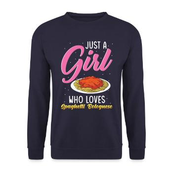 Spaghetti Bolognese - Unisex Sweatshirt - navy - Front - Alina (178cm) & Michal (187cm)