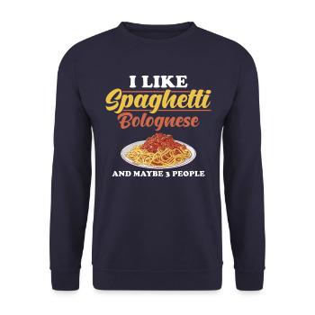 Spaghetti Bolognese - Unisex Sweatshirt - navy - Front - Alina (178cm) & Michal (187cm)