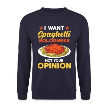 Spaghetti Bolognese - Unisex Sweatshirt - navy - Front - Alina (178cm) & Michal (187cm)