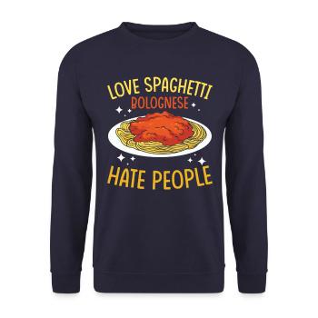 Spaghetti Bolognese - Unisex Sweatshirt - navy - Front - Alina (178cm) & Michal (187cm)