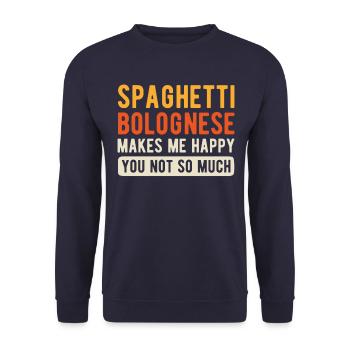 Spaghetti Bolognese - Unisex Sweatshirt - navy - Front - Alina (178cm) & Michal (187cm)