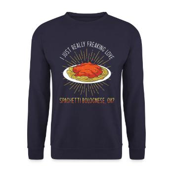 Spaghetti Bolognese - Unisex Sweatshirt - navy - Front - Alina (178cm) & Michal (187cm)