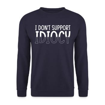 Anti idiot Idiot Sarcasme Dicton - Sweat-shirt Unisexe - marine - Devant - Alina (178cm) & Michal (187cm)