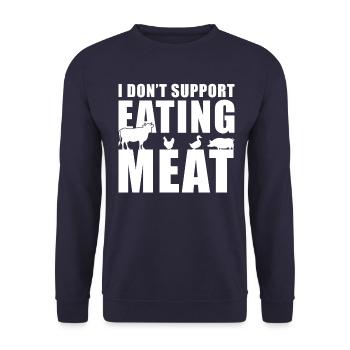 Le végétarien végétalien évite la viande - Sweat-shirt Unisexe - marine - Devant - Alina (178cm) & Michal (187cm)