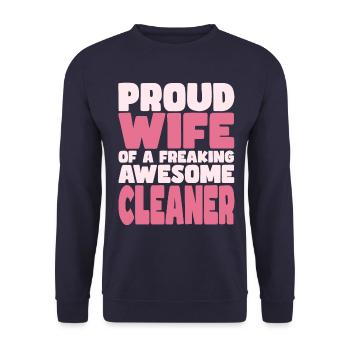 Fière épouse d’un sacré bon gars - Sweat-shirt Unisexe - marine - Devant - Alina (178cm) & Michal (187cm)