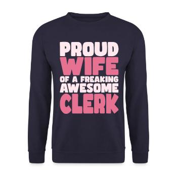 Fière épouse d’un sacré bon gars - Sweat-shirt Unisexe - marine - Devant - Alina (178cm) & Michal (187cm)