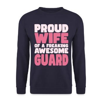 Fière épouse d’un sacré bon agent de sécurité - Sweat-shirt Unisexe - marine - Devant - Alina (178cm) & Michal (187cm)