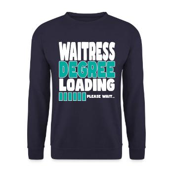 Waitress invites training - Unisex Sweatshirt - navy - Front - Alina (178cm) & Michal (187cm)