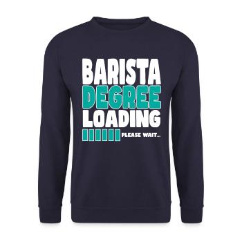 Barista invites training - Unisex Sweatshirt - navy - Front - Alina (178cm) & Michal (187cm)