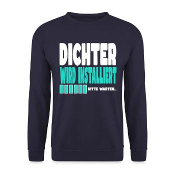 Dichter wird installiert - Unisex Pullover - Navy - Vorne - Alina (178cm) & Michal (187cm)