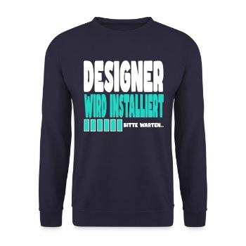 Designer wird installiert - Unisex Pullover - Navy - Vorne - Alina (178cm) & Michal (187cm)