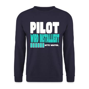 Pilot wird installiert - Unisex Pullover - Navy - Vorne - Alina (178cm) & Michal (187cm)